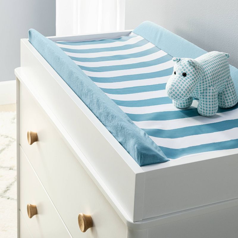 Wipeable Changing Pad Cover - Blue and White Stripes - Cloud Island&#8482;, 3 of 5