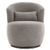 25.59"W Plush 360 Degree Swivel Accent Chair with Metal Base, Teddy Fabric Round Armchair 4Q - ModernLuxe - 4 of 4