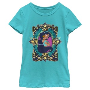 Girl's Aladdin Jasmine Gold Lotus Ornate T-Shirt - 1 of 4