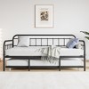 Gulches Twin Size Metal Daybed Frame with Trundle Heavy Duty Steel Slat Support Headboard No Box Spring Needed Black for Guest Room Kids Room - 3 of 4