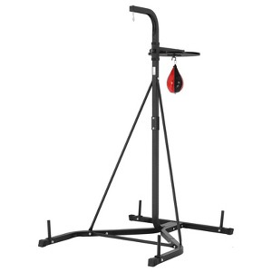 VEVOR 2 in 1 Punching Bag Stand, Adjustable Height Boxing Punching Bag and Speed Bag Stand, Holds Up to 140 lbs, Black - 1 of 4