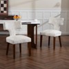 Hrinhom Set of 2 Upholstered Linen Dining Chairs,Kitchen Chairs with Wood Legs - 2 of 4