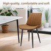 TOBILI  PU Leather Dining Chair with Metal Legs,Wave Pattern Upholstered Armless Chair Set of 4 for Kitchen,Restaurant,Living,Meeting Room - 4 of 4