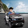 Jojoka 12V Electric Ride On Police Car for Kids, Remote Control, Flashing Lights, Megaphone, Spring Suspension, Handle - 3 of 4