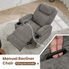 Recliner Chair with Massage & Heat, 360° Swivel Manual Recliner with Cup Holders, Side Pocket - 4 of 4