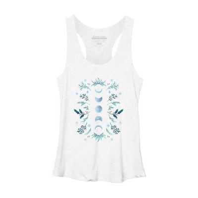 Women's Design By Humans Moonlight Garden - Teal Snow By EpisodicDrawing Racerback Tank Top