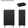 Acekool Dresser, Fluted Panel & Golden Handles, Large Capacity Organizer for Bedroom, Black/White/Natural/Green - 2 of 4