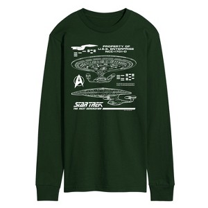 Men's - Star Trek - Next Gen Schematic Long Sleeve Graphic T-Shirt - 1 of 3