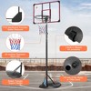 TopComfy Youth Portable Basketball Hoop Height Adjustable Basketball Stand 7.5 to 9.2FT for Indoor Outdoor Family Fun, Black, 32"*32"*90" - 4 of 4