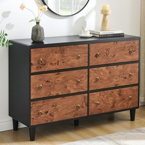 5 Drawers Dresser for Bedroom, 46" Tall Modern Chest of Drawers with Vintage Circle Handle w/Curved Profile Design, Wood Dresser for Bedroom - 1 of 4