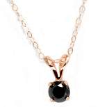 Pompeii3 5/8ct Black Diamond Solitaire Pendant Necklace 14K Gold
