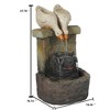 LuxenHome Farmhouse Ducks Outdoor Resin Fountain with Lights Brown - 3 of 4