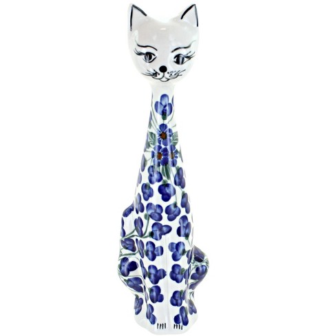 Blue Rose Polish Pottery Royal Vine Medium Cat