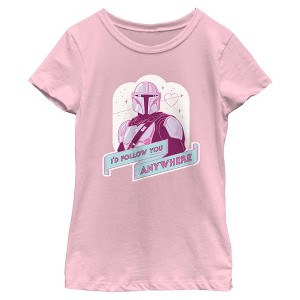 Girl's Star Wars: The Mandalorian I'd Follow You Anywhere Din Djarin T-Shirt - 1 of 4