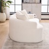 KWPZQEB Modern Loveseat Sofa for Living Room, Comfy Chenille Sofa with 3 Pillows, Curved-Shape Sofa Couch for Small Spaces, Bedroom - 4 of 4