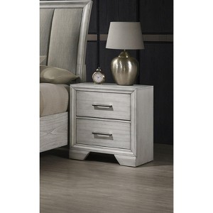 Gulches Contemporary 2 Drawer Nightstand White Mist Finish, Kenlin Glides, French/English Dovetail 23.6"Wx16.3"Dx26.5"H - 1 of 4