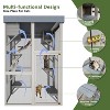 GDFStudio Vincent Outdoor 70.5" Wooden Cat Enclosure with 6 Jumping Platforms and 2 Napping Houses - 4 of 4