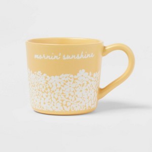 15oz Margo 'Mornin' Sunshine' Drinkware Mug Yellow - Threshold™ - 1 of 3