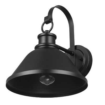 Globe Electric 1-Light 12" Metal Outdoor Wall Sconce with Warehouse Shade Matte Black