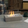 HOMCOM Tabletop Fireplace, 13" Concrete Alcohol Fireplace with Stainless Steel Lid for Indoor and Outdoor, 0.04 Gal Max 195 Sq. Ft., Light gray - 2 of 4