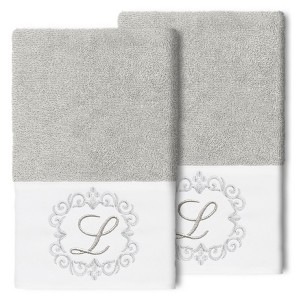 Linum Home Textiles 100% Turkish Cotton MONICA 2PC Embellished Hand Towel Set - 1 of 1