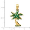 Black Bow Jewelry 14k Yellow Gold Green Enameled Palm Tree Pendant - 4 of 4