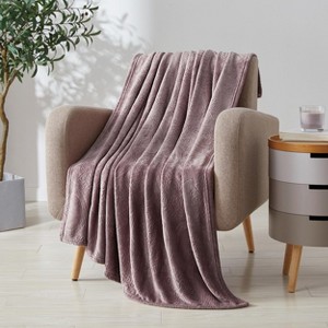 Kate Aurora Ultra Soft & Plush Ogee Damask Fleece Throw Blanket Covers - 50 in. W x 60 in. L - 1 of 4
