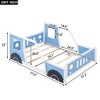 Full Size Classic Car-Shaped Platform Bed with Wheels,Blue - 3 of 3