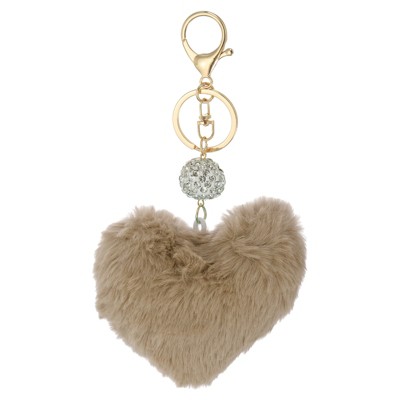Unique Bargains Metal Alloy Soft Durable Artificial Cute Puff Ball Keychain 1 Pc