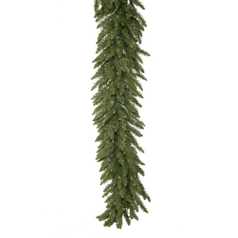 Vickerman 50 Foot Camdon Artificial Green Pine Garland Christmas Decoration with 550 Dura-Lit Crystal Clear Incandescent Mini String Lights, Green - image 1 of 4