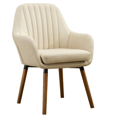 NicBex Polyester Accent Chair,Upholstered Living Room Chairs with Pleated Backrest and Wood Legs,Cozy Armchair,Accent Chairs for Living Room