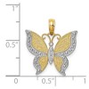 Black Bow Jewelry 14k Yellow Gold and White Rhodium Fancy Butterfly Pendant, 19mm - 4 of 4