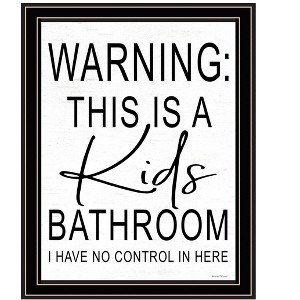 HomeRoots Kids Bathroom Black Framed Print Bathroom Wall Art - 1 of 3