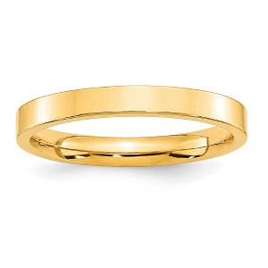 Black Bow Jewelry 3mm 10K White or Yellow Gold Flat Comfort Fit Band - 1 of 4