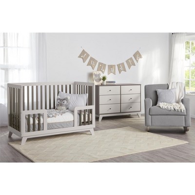 Gray Double Nursery Dresser with Soft Close Drawers
