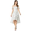 Allegra K Women's Spaghetti Straps Ruffled Sleeves Asymmetrical High Low Floral Midi Sundresses - 3 of 4