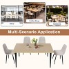 63" Natural Farmhouse Industrial Dining Table Set with 4 Upholstered Beige Chairs, Rectangular Table for Kitchen or Patio -3irtyhousy - 3 of 4