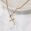 Beveled Cross with Dark-Tone Cross Center Gold-Plated 18-Inch Pendant Necklace - 2 of 3
