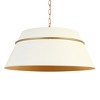LNC Vibuhutoiys 4 -Lights 23.4" Modern Medium Luxury Drum Chandelier, White and Antique Gold - 4 of 4
