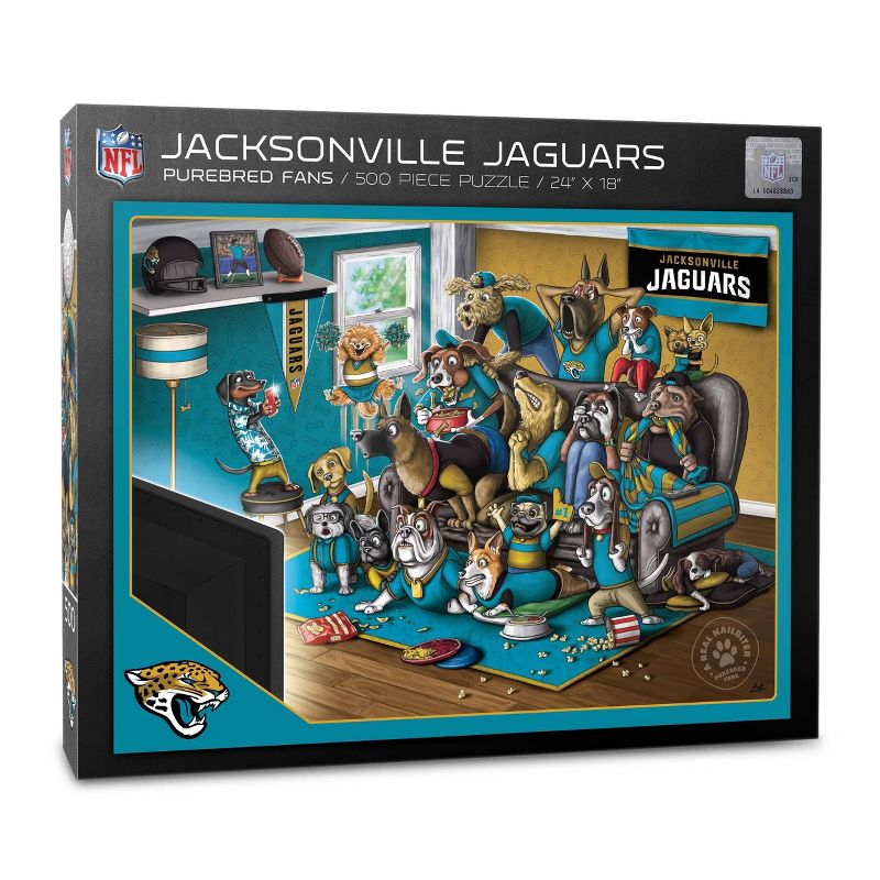 NFL Jacksonville Jaguars Purebred Fans &#39;A Real Nailbiter&#39; Puzzle - 500pc, 1 of 4