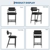Bar Stools Set of 2 with Armrest, Upholstered Counter Height Bar Stools with w/Backrest and Footrest, 27" Tall Bar Chairs Thick - 4 of 4