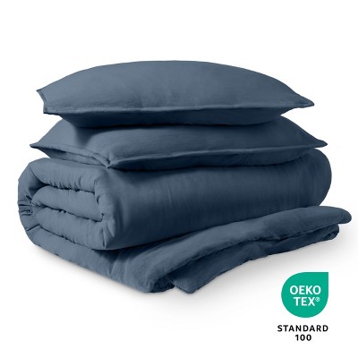 Washed Bering Sea Queen Duvet Cover and Sham Set by Bare Home