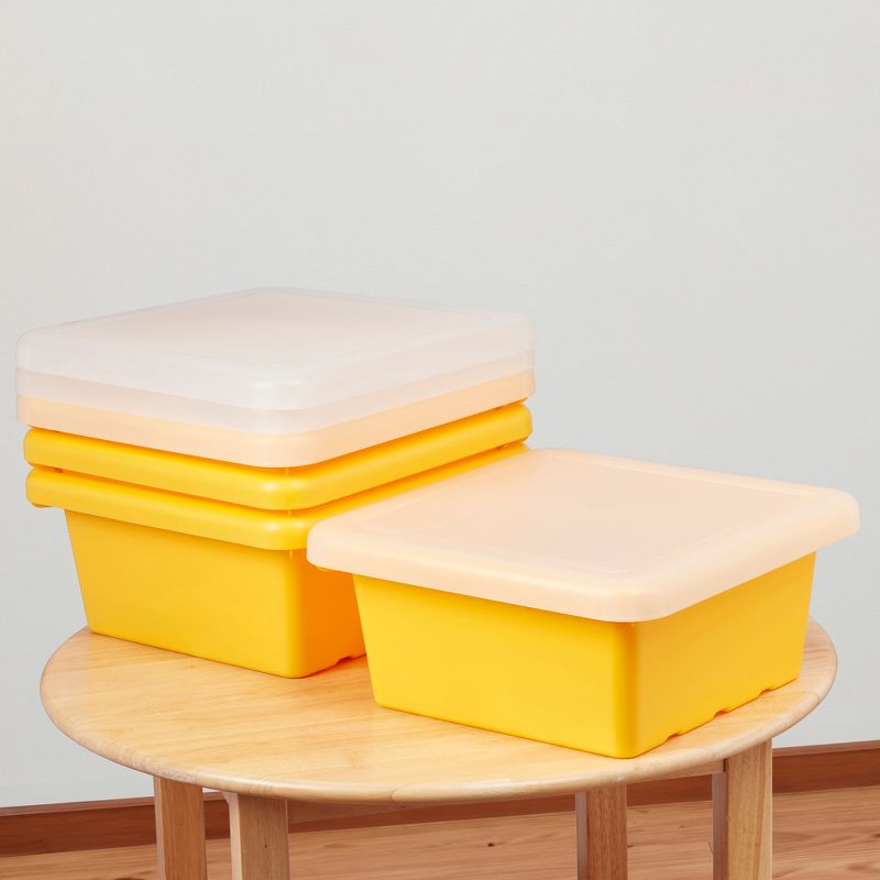 ECR4Kids Square Bin with Lid, Storage Containers, 4-Pack, 4 of 9