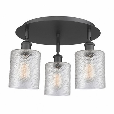 Cobbleskill - 3 Light Flush Mount In Art Deco Style-9.63 Inches Tall and 17.75 Inches Wide