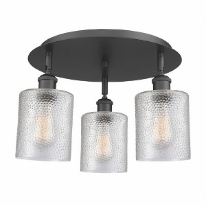 Cobbleskill - 3 Light Flush Mount In Art Deco Style-9.63 Inches Tall and 17.75 Inches Wide - 1 of 1