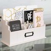 Blu Monaco Light Pink Wooden Mail Organizer - 3-Tier wit Mail Printed on the Front - 2 of 4