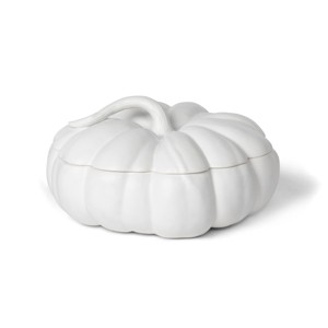 Park Hill Collection Matte White Lidded Ceramic Pumpkin Bowl, Large - 1 of 2