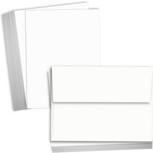 Hamilco Blank Cards 5x7 White Cardstock Paper 100 lb Cover Card Stock 100 Pack with Envelopes - 1 of 4