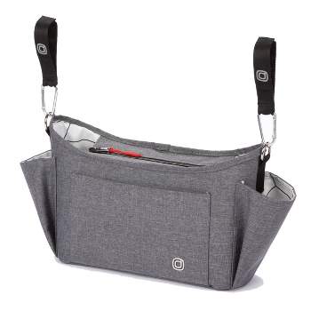 Diono Buggy Buddy XL Universal Stroller Organizer, Cup Holders, Secure Attachment, Zip Pockets, Gray