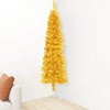 vidaXL 6ft Artificial Half Christmas Tree - Slim Gold-Colored PVC Xmas Tree with Steel Stand - 3 of 4